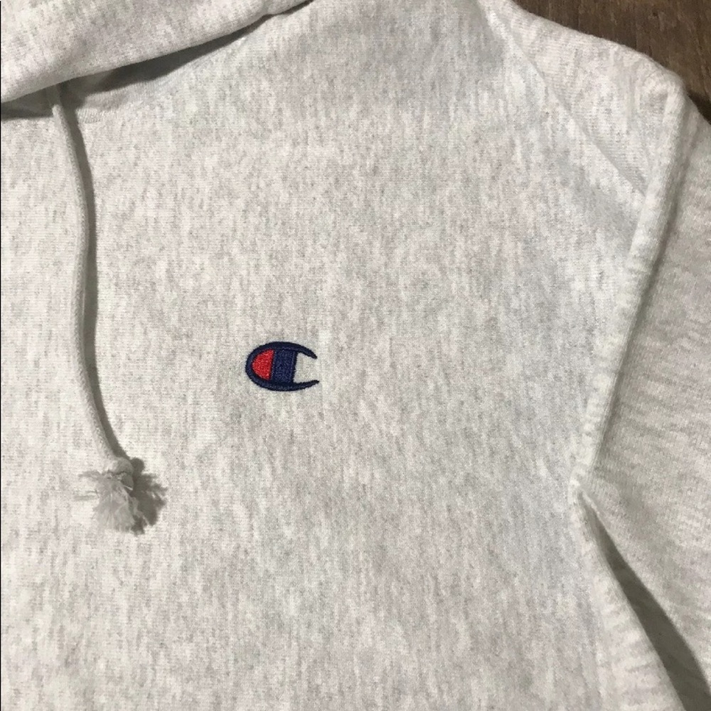 LAST CHANCE SALE BUNDLE TO SAVE! Grey Champion Reverse Weave Hoodie 2 logos NEW - Picture 4 of 6